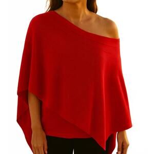 NEW J'ENVIE/ELI belle textured poncho in red